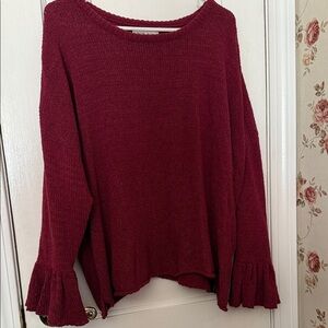 ❤️ Knox Rose Burgundy Knit Sweater Sz XXL NEW